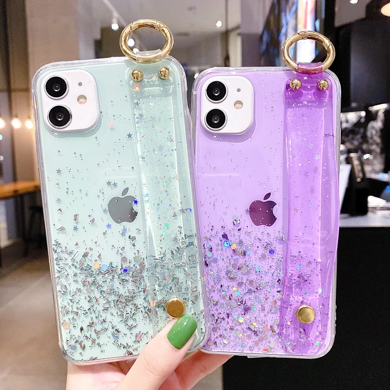 Soft Glitter Wrist Strap Phone Case For iPhone 12 11 Pro Max XR XS Max X 7 8 6S 6 Plus SE 2020 Mini Transparent Cases Cover
Soft Glitter Wrist Strap Phone Case For iPhone 12 11 Pro Max XR XS Max X 7 8 6S 6 Plus SE 2020 Mini Transparent Cases Cover