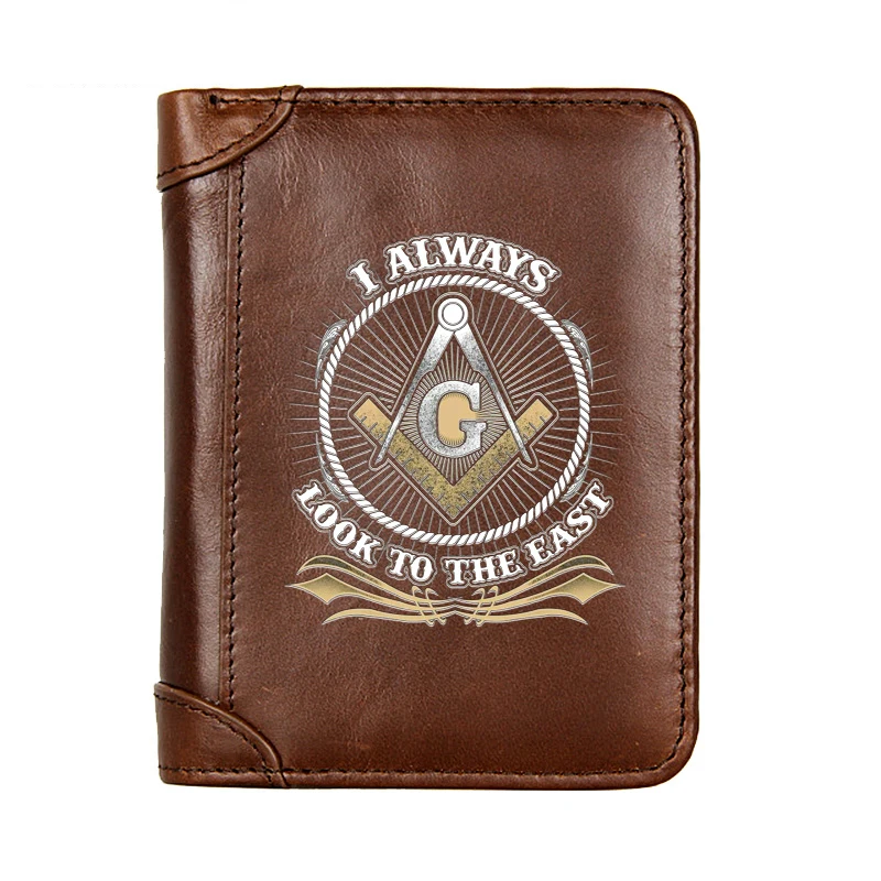 Genuine Leather Masonic I Always Look to East Short Wallet Male Multifunctional Cowhide Men Purse Coin Pocket Card Holder
Genuine Leather Masonic I Always Look to East Short Wallet Male Multifunctional Cowhide Men Purse Coin Pocket Card Holder