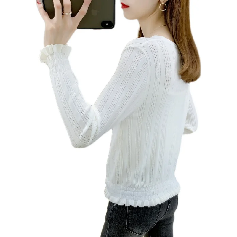 Room 200401 at 7 row 1 make long-sleeved v-neck hollow out pure color knitted cardigan 37
Room 200401 at 7 row 1 make long-sleeved v-neck hollow out pure color knitted cardigan 37