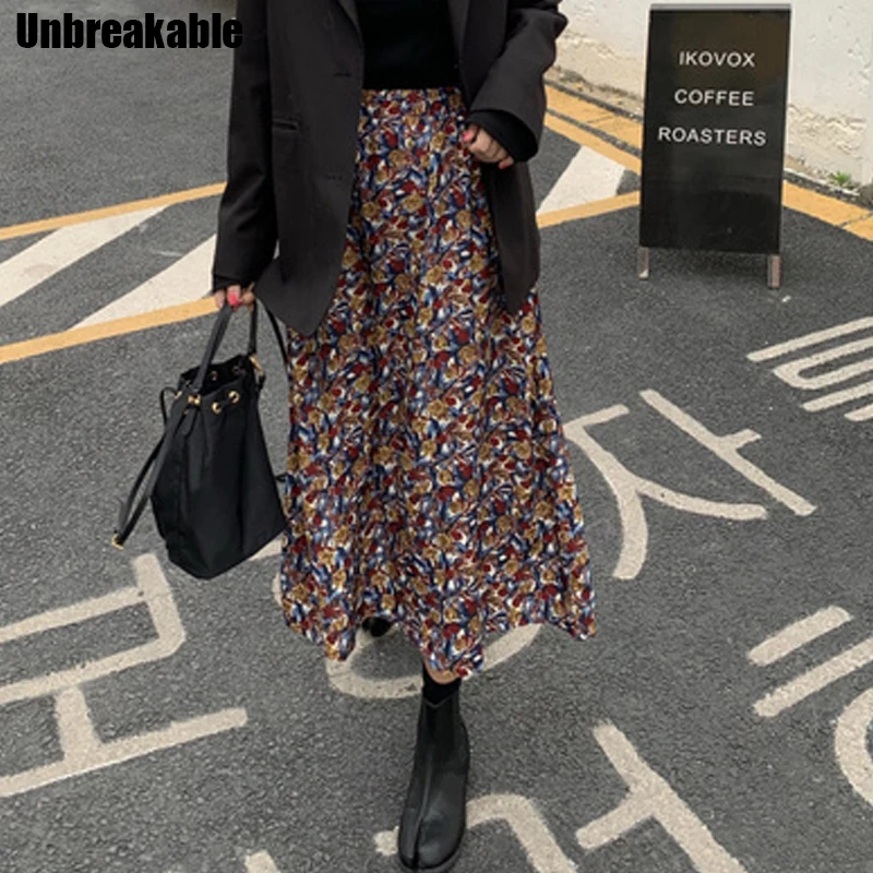 Vintage Floral Print Women Skirt High Waist Spring Summer Female Midi Holiday Ladies Bottoms 2020
Vintage Floral Print Women Skirt High Waist Spring Summer Female Midi Holiday Ladies Bottoms 2020