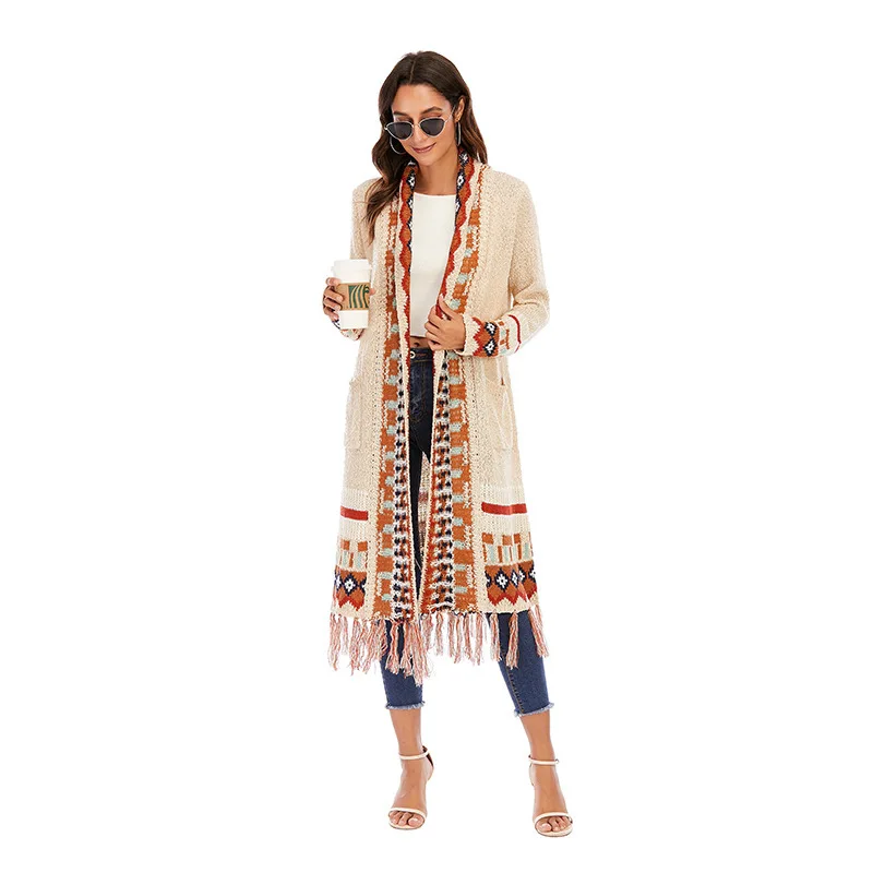 Ladies Long Cardigan Knitted Sweaters Fashion Women Loose Oversized Chunky Open Front Spring Coat With Casual Tassel Pockets
Ladies Long Cardigan Knitted Sweaters Fashion Women Loose Oversized Chunky Open Front Spring Coat With Casual Tassel Pockets