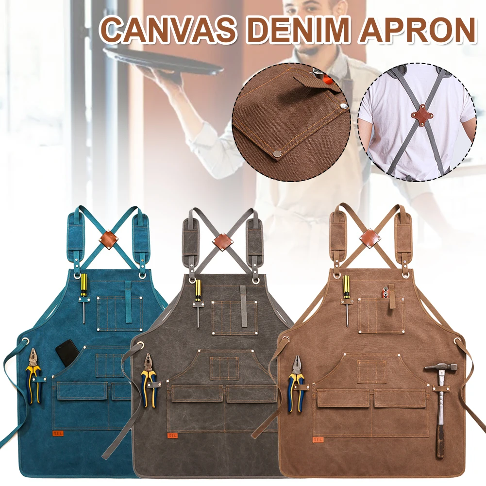 Work Apron With Tool Pockets Durable Goods Heavy Duty Unisex Canvas Cross-Back Straps Adjustable For Woodworking Painting
Work Apron With Tool Pockets Durable Goods Heavy Duty Unisex Canvas Cross-Back Straps Adjustable For Woodworking Painting