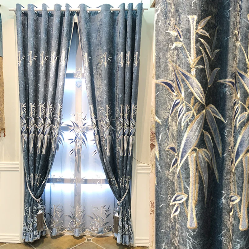 New Chinese Style BlackoutCurtains for Living Dining Room Bedroom Bamboo Embroidered Exquisite Chinese Curtains
New Chinese Style BlackoutCurtains for Living Dining Room Bedroom Bamboo Embroidered Exquisite Chinese Curtains
