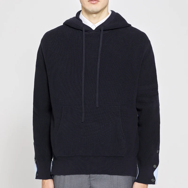 TB 2021 Fashion THOM Brand Sweaters Men Slim Fit Hooded Pullover Clothing Patchwork Solid Cotton Spring Autumn Casual Coat
TB 2021 Fashion THOM Brand Sweaters Men Slim Fit Hooded Pullover Clothing Patchwork Solid Cotton Spring Autumn Casual Coat