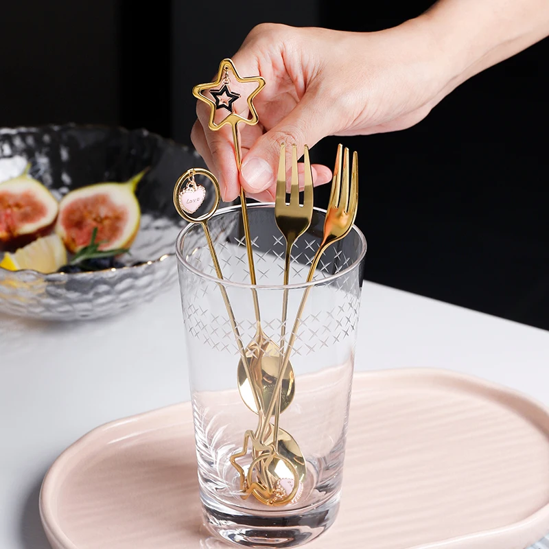 4PCS Coffee Spoon Breakfast Coffee Milk Tea Juice Stirring Spoon Dessert Salad Fruit Fork 304 Stainless Steel Creative Cute
4PCS Coffee Spoon Breakfast Coffee Milk Tea Juice Stirring Spoon Dessert Salad Fruit Fork 304 Stainless Steel Creative Cute