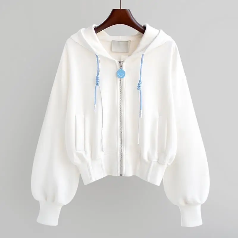 2021 Spring Autumn Women's Jacket White Blouse Korean Fashion Ins Hoodies Loose Women's Sweatshirt Zip Hoodie Hooded Sweatshirts
2021 Spring Autumn Women's Jacket White Blouse Korean Fashion Ins Hoodies Loose Women's Sweatshirt Zip Hoodie Hooded Sweatshirts