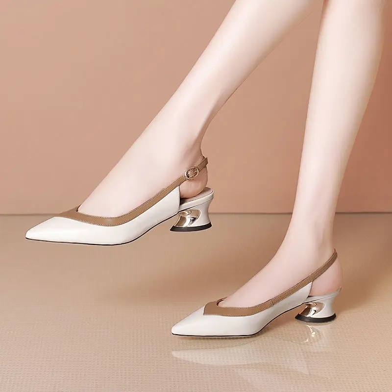 Женские туфли-лодочки на высоком каблуке Белые Повседневные туфли без застежки с
