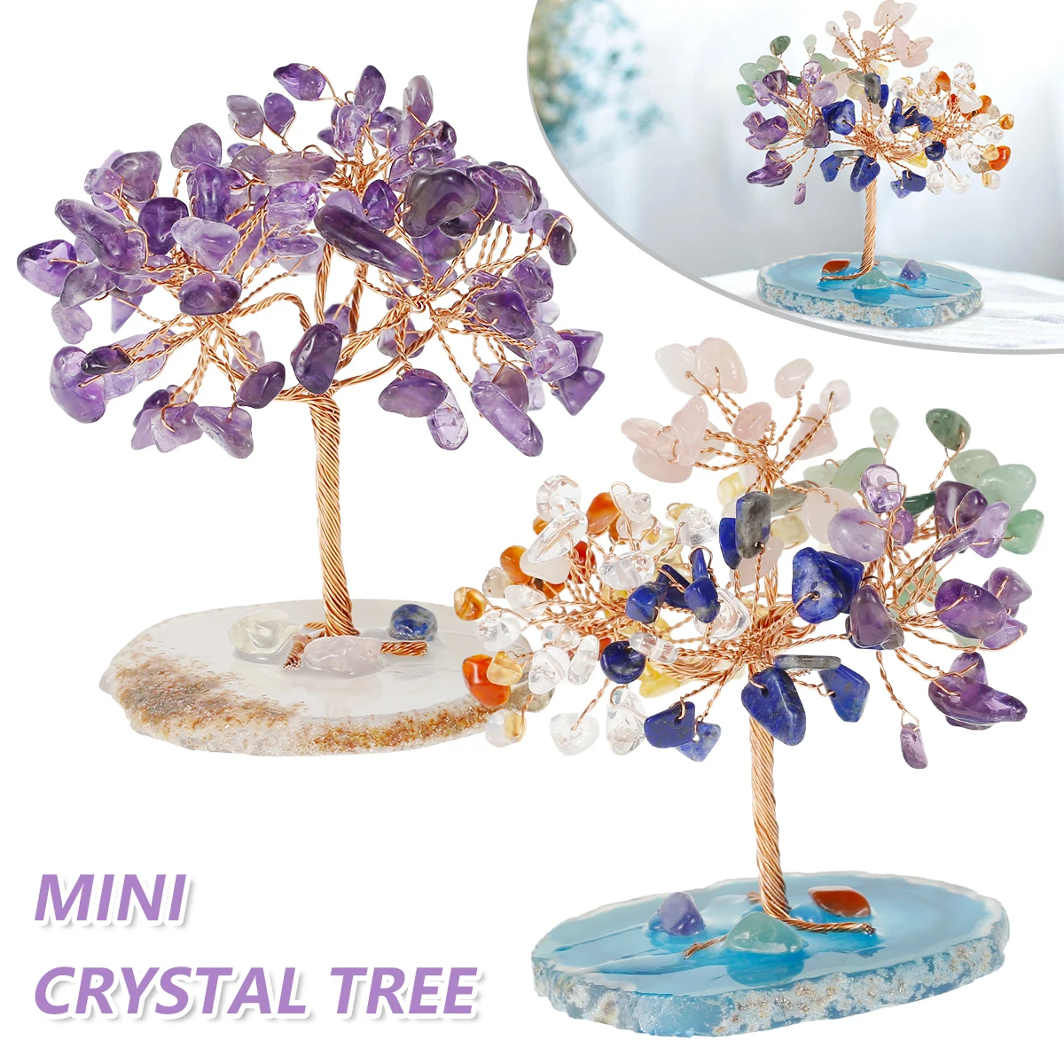 Mini Crystal Tree Money Tree Hand-made Feng Shui Tree Gemstone Bonsai Tree Wealth Good Luck Ornaments Office Table Decoration
Mini Crystal Tree Money Tree Hand-made Feng Shui Tree Gemstone Bonsai Tree Wealth Good Luck Ornaments Office Table Decoration