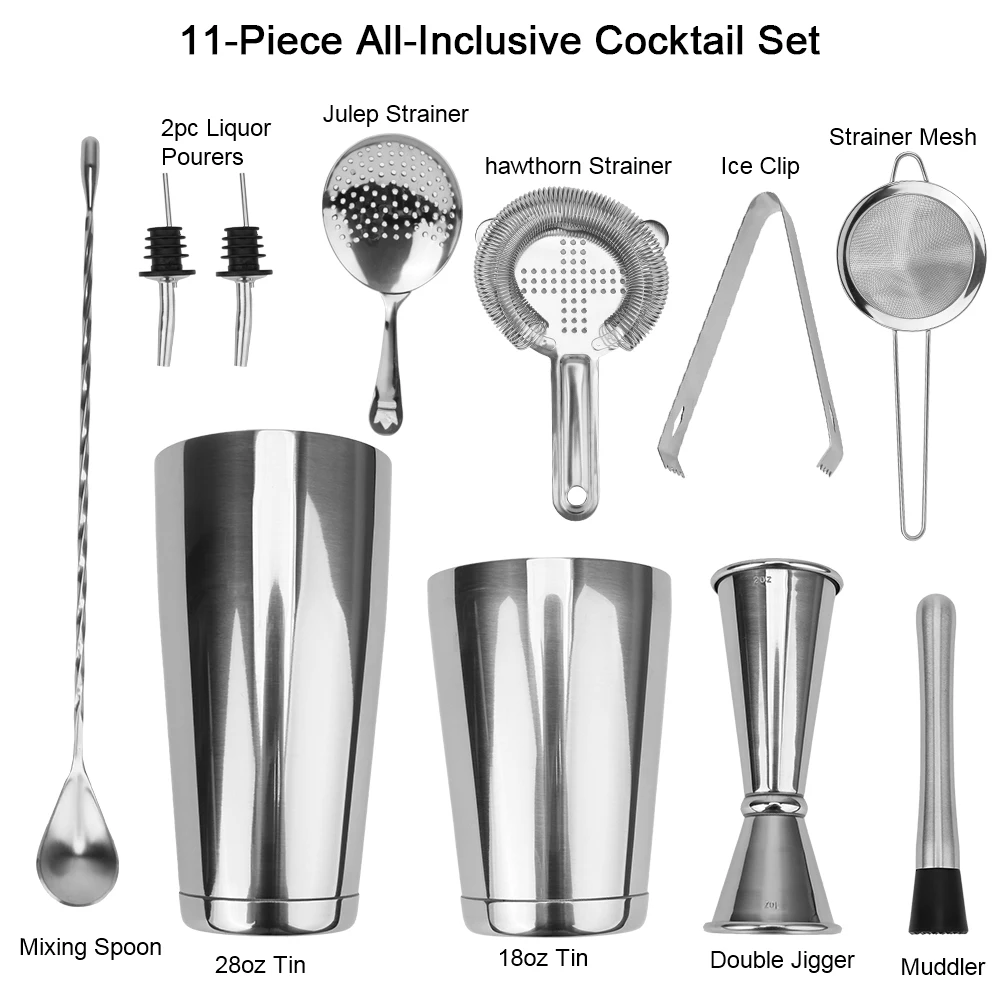 Bar Tools 10pcs/13pcs Set Cocktail Shaker Bar Set Barware Jigger Muddler Pourer Ice Tong Boston Shaker Stainless Steel
Bar Tools 10pcs/13pcs Set Cocktail Shaker Bar Set Barware Jigger Muddler Pourer Ice Tong Boston Shaker Stainless Steel