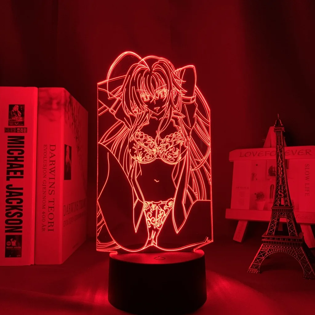 Anime Led Lamp High School DxD Rias Gremory для украшения спальни, ночной светильник в подарок на день рождения, комната 3d Manga.