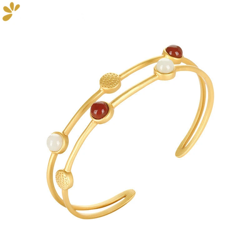 925 Sterling Silver Bracelet Hetian Jade Agate Resizable Bracelets Bangles Fine Jewelry For Women Ethnic Trendy Vintage Gift
925 Sterling Silver Bracelet Hetian Jade Agate Resizable Bracelets Bangles Fine Jewelry For Women Ethnic Trendy Vintage Gift