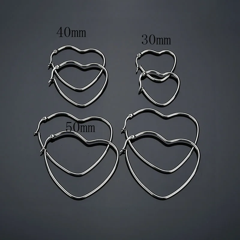 Stainless Steel Exaggerated Big Heart Earrings For Women Love Simple Tide Hoop earrings Punk Jewelery Oorbellen high quality
Stainless Steel Exaggerated Big Heart Earrings For Women Love Simple Tide Hoop earrings Punk Jewelery Oorbellen high quality