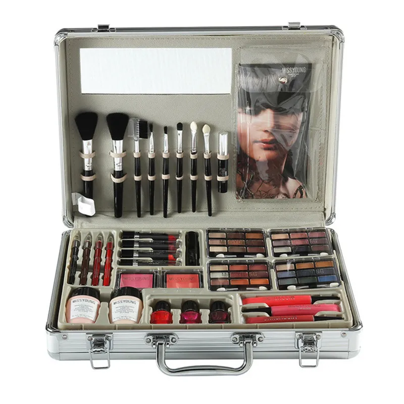 Professional Makeup Set Aluminum Box Eyeshadow Foundation Lip Gloss Lipliner Blush Brush Multifunctional Cosmetic Tool
Professional Makeup Set Aluminum Box Eyeshadow Foundation Lip Gloss Lipliner Blush Brush Multifunctional Cosmetic Tool