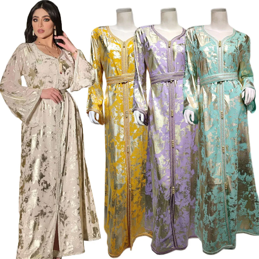 

Luxury Abayas For Women Party Evening Muslim Islamic Maxi Dress Eid Ramadan Dubai Kaftan Jalabiya Middle East Arabic Jilbab Robe