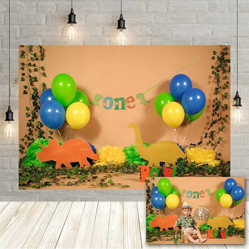 

Avezano 1st Birthday Photography Background Dinosaur Birthday Party Jungle Balloons Boy Backdrop Decor Photocall Photo Studio