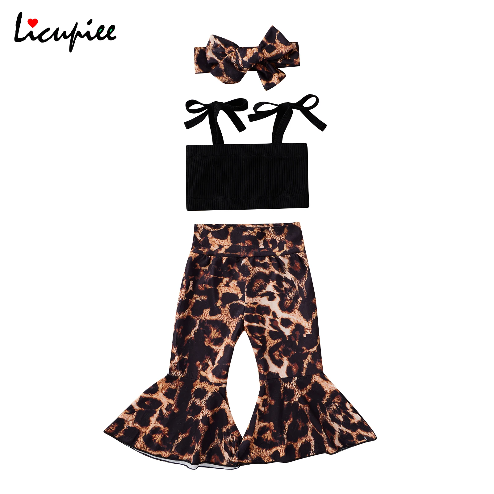 0-24 Months Baby Girl\u2019s Camisole and Trousers Suit Fashion Solid Color Lace-up Vest and Leopard Trumpet Pants with Headband
0-24 Months Baby Girl\u2019s Camisole and Trousers Suit Fashion Solid Color Lace-up Vest and Leopard Trumpet Pants with Headband