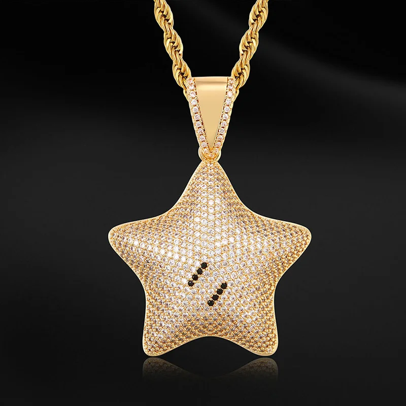 Personalized hip hop cartoon five pointed star pendant full of zircon nightclub trendy jewelry
Personalized hip hop cartoon five pointed star pendant full of zircon nightclub trendy jewelry
