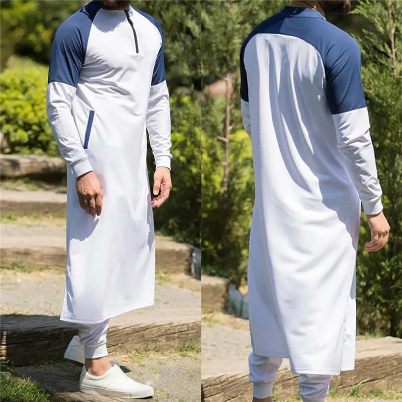 

Мужская Арабская Мода Jubba Thobe мусульманская одежда абайя Дубай Кафтан мужской с длинным рукавом вышивка Саудовский Пакистан свитер Халат