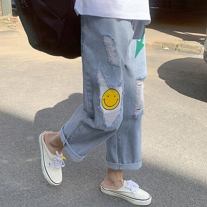 Fashion Woman Jeans High Waist Ripped Jeans High Street Clothes Loose Denim Clothing Blue Streetwear Fashion Vintage Pants Girl
Fashion Woman Jeans High Waist Ripped Jeans High Street Clothes Loose Denim Clothing Blue Streetwear Fashion Vintage Pants Girl