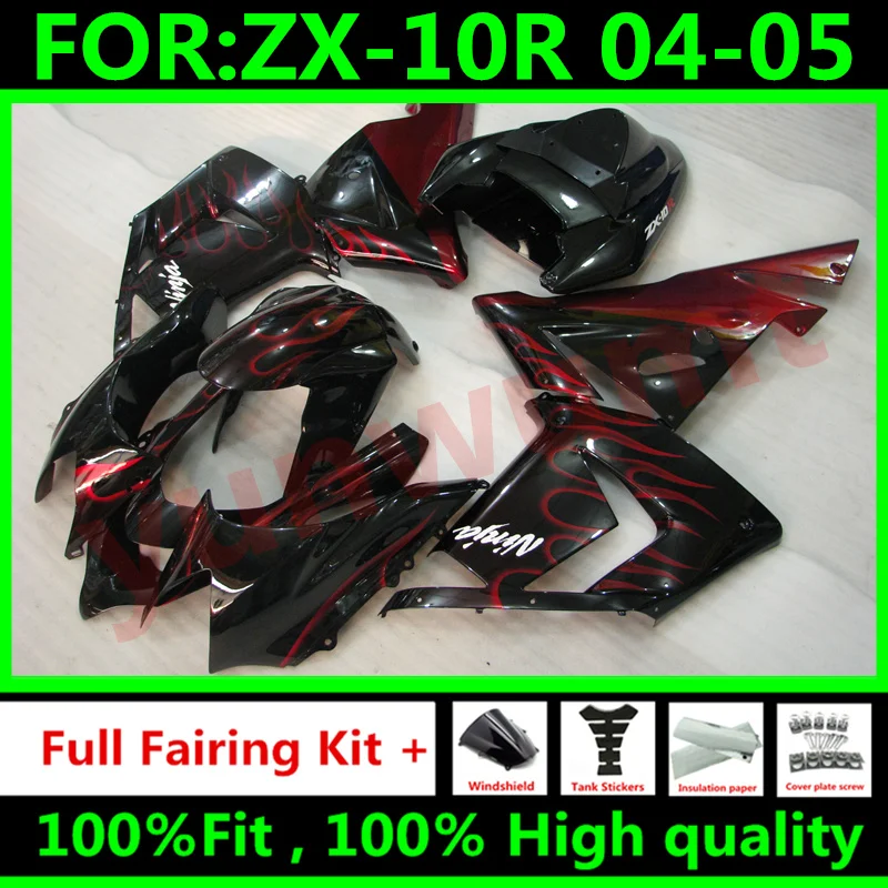 Обтекатели для мотоцикла Kawasaki ZX10R ZX 10R 04 05 год 2004 2005 комплект обтекателей из АБС
