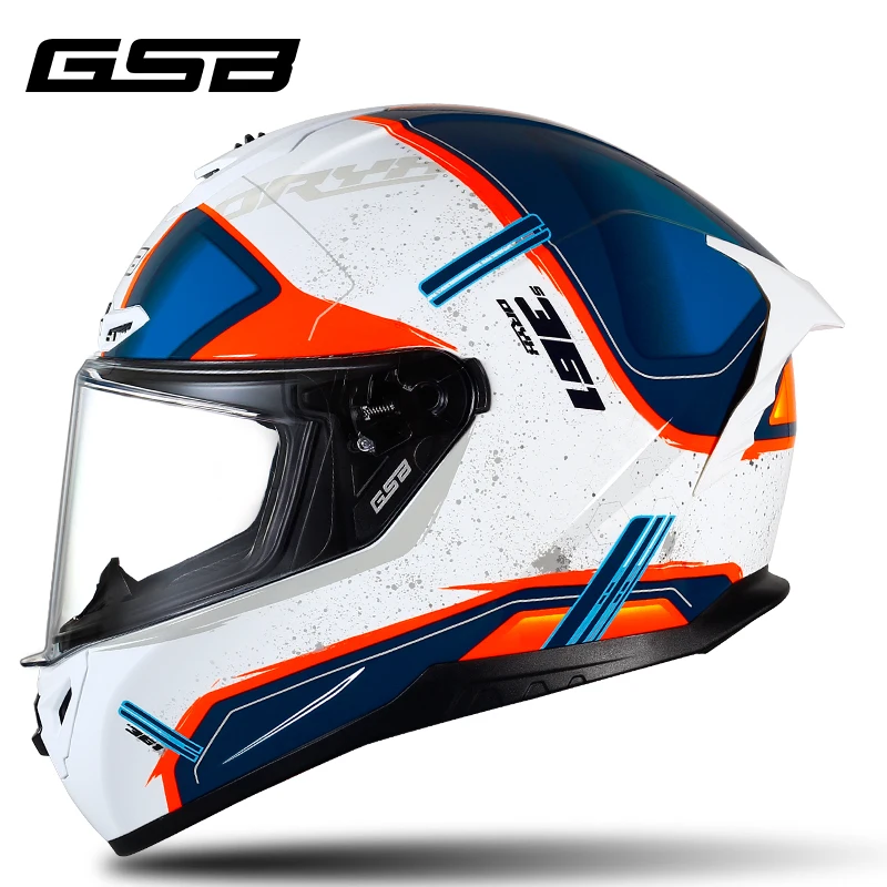 Мотоциклетный шлем GSB S-361 полнолицевой из АБС-пластика разноцветный для мужчин и