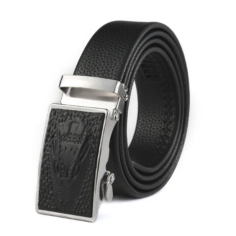 Ремень мужской двухслойный из воловьей кожи, Модный мягкий с автоматической пряжкой, с узором Личи, в деловом стиле, для отдыха 
Ремень мужской двухслойный из воловьей кожи, Модный мягкий с автоматической пряжкой, с узором Личи, в деловом стиле, для отдыха