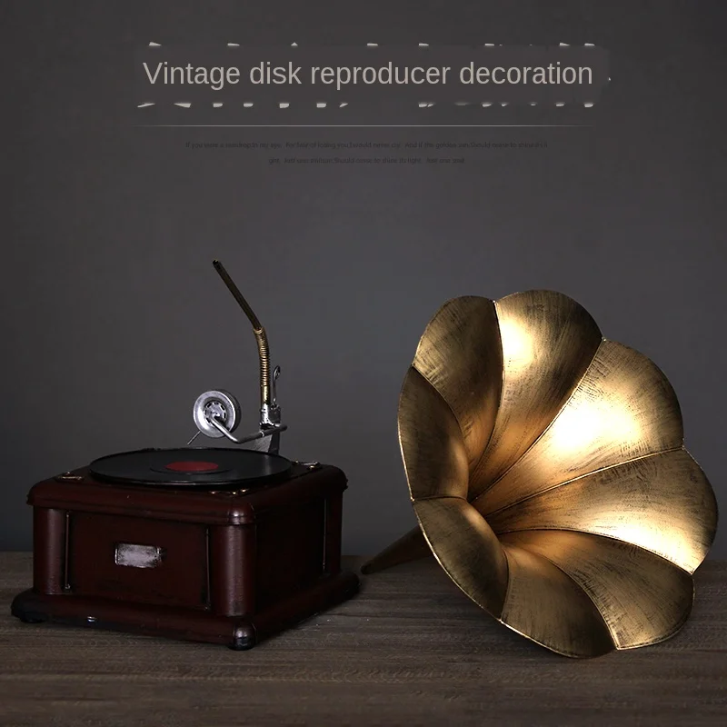 Vinyl record player phonograph European style wine cabinet home decoration accessories bar props retro ornament
Vinyl record player phonograph European style wine cabinet home decoration accessories bar props retro ornament