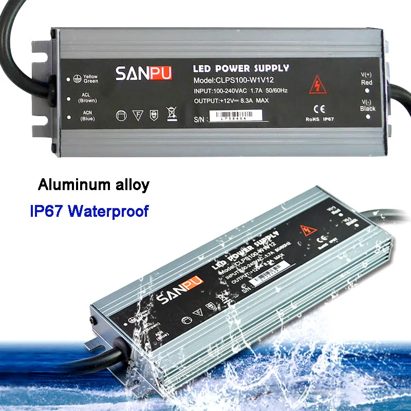 Lighting transformer IP67 AC110V-240V to DC12V 24V Power Supply Adapter 45W/60W/100W/120W/150W/200W/250W/300W
Lighting transformer IP67 AC110V-240V to DC12V 24V Power Supply Adapter 45W/60W/100W/120W/150W/200W/250W/300W