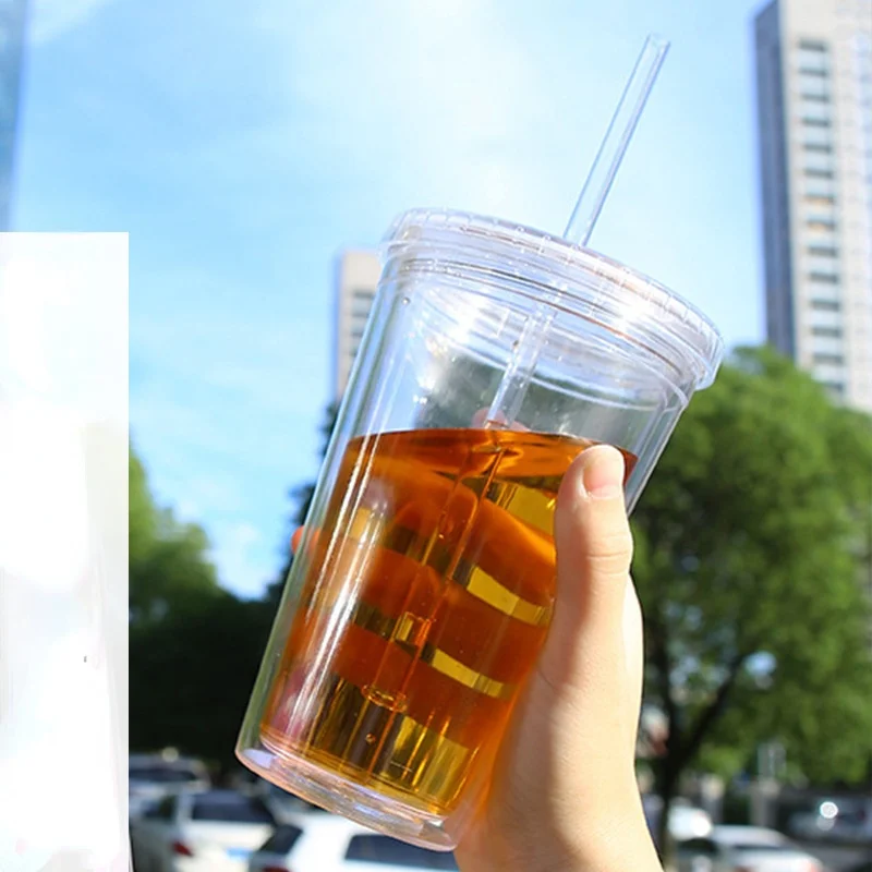 Creative Plastic Straw Water Cup Transparent Double-layer Heat Insulation and Anti-scalding Milk Tea Cup Large-capacity Advertis
Creative Plastic Straw Water Cup Transparent Double-layer Heat Insulation and Anti-scalding Milk Tea Cup Large-capacity Advertis
