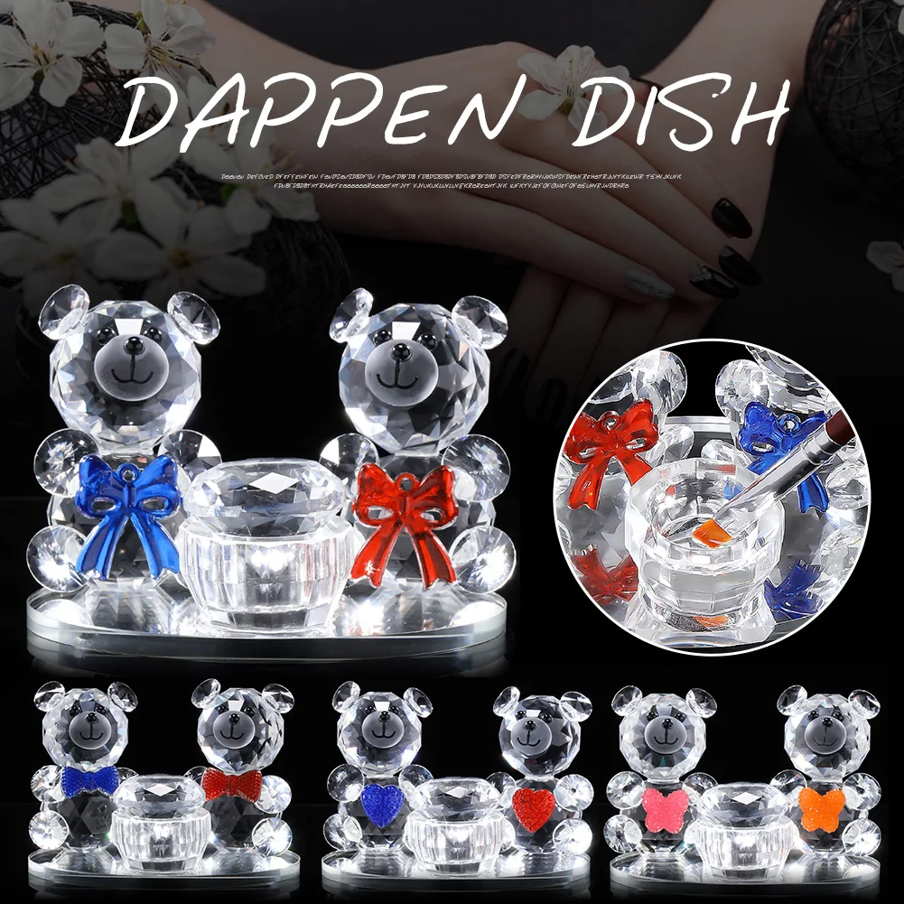 Dappen Dish Acrylic Crystal Liquid Powder Dappen Dish Cute Sweet Bear Glass Crystal Cup with Lid Manicure Tool for Nail Art Tool
Dappen Dish Acrylic Crystal Liquid Powder Dappen Dish Cute Sweet Bear Glass Crystal Cup with Lid Manicure Tool for Nail Art Tool