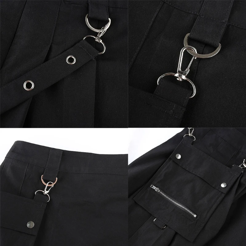 Women Gothic Punk High Waist Black Pleated A-Line Mini Skirt Buckle Belt Large Pocket Irregular Patchwork Harajuku Casual K3NF
Women Gothic Punk High Waist Black Pleated A-Line Mini Skirt Buckle Belt Large Pocket Irregular Patchwork Harajuku Casual K3NF