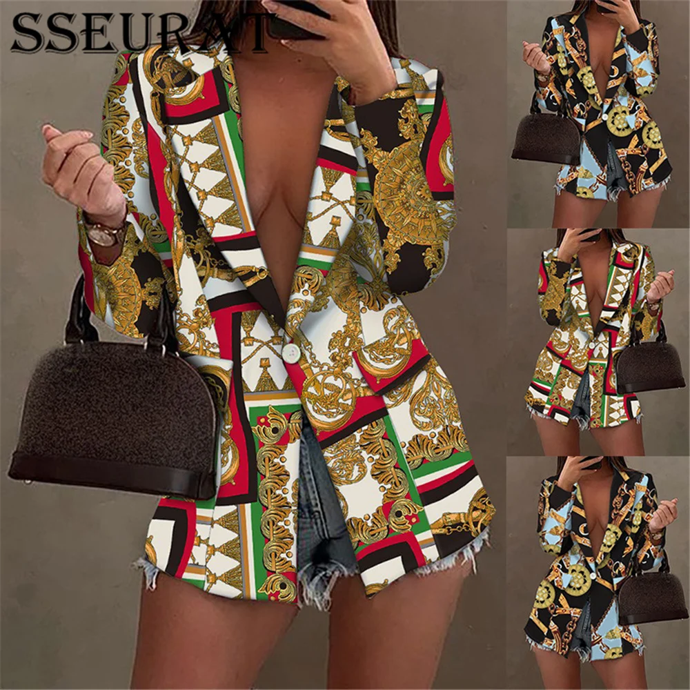 SSEURAT Fashion Trend Women Lapel Print Long Sleeves Blazer Elegant Fall Winter Office Lady Casual Blazer Streetwear
SSEURAT Fashion Trend Women Lapel Print Long Sleeves Blazer Elegant Fall Winter Office Lady Casual Blazer Streetwear