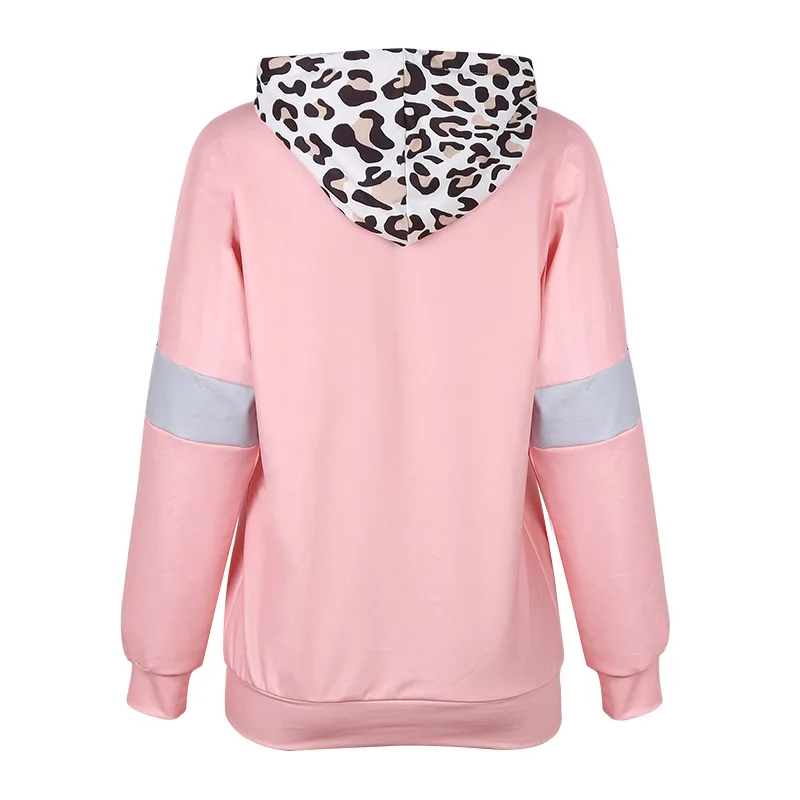 Mandylandy Autumn and Winter Long Sleeve Casual Leopard Print Patchwork Sweatshirt Women's Pocket Loose Hooded Sweatshirt 
Mandylandy Autumn and Winter Long Sleeve Casual Leopard Print Patchwork Sweatshirt Women's Pocket Loose Hooded Sweatshirt