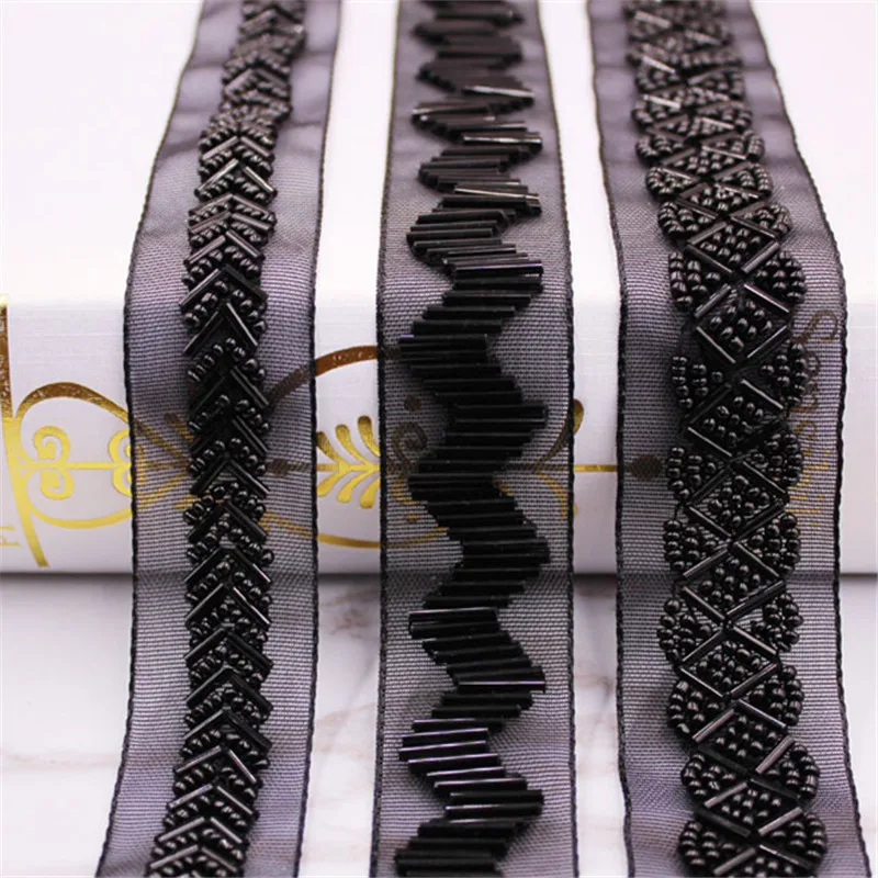 9 yards Handmade black beaded pearl lace trim DIY collar beading lace tape trim 2.5CM wide
9 yards Handmade black beaded pearl lace trim DIY collar beading lace tape trim 2.5CM wide