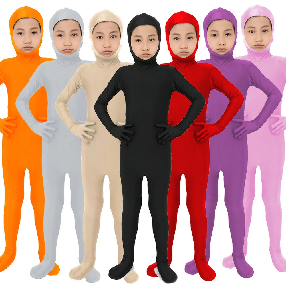 Solid Color Children's Cosplay Costumes Zentai Suits Boys Girls Open Face Elastic Tights Bodysuit Halloween Costumes Jumpsuits 
Solid Color Children's Cosplay Costumes Zentai Suits Boys Girls Open Face Elastic Tights Bodysuit Halloween Costumes Jumpsuits
