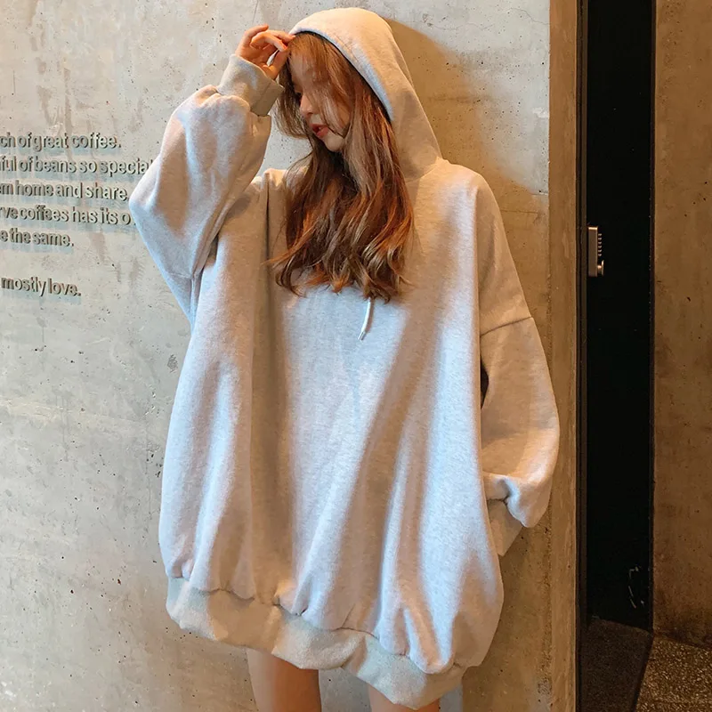 2021 Oversize Sweatshirt Kawaii Hoodies Solid Color Women Top Plus Velvet Hoody Female Autumn Winter Female Long Sleeve Hoodies
2021 Oversize Sweatshirt Kawaii Hoodies Solid Color Women Top Plus Velvet Hoody Female Autumn Winter Female Long Sleeve Hoodies