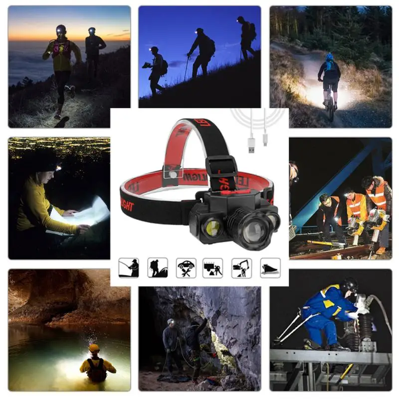 500LM COB LED Headlight USB Rechargeable 1200 MAh Headlamp Night Fishing Lamp Running Headlights Cycling Head Lamp Camping
500LM COB LED Headlight USB Rechargeable 1200 MAh Headlamp Night Fishing Lamp Running Headlights Cycling Head Lamp Camping