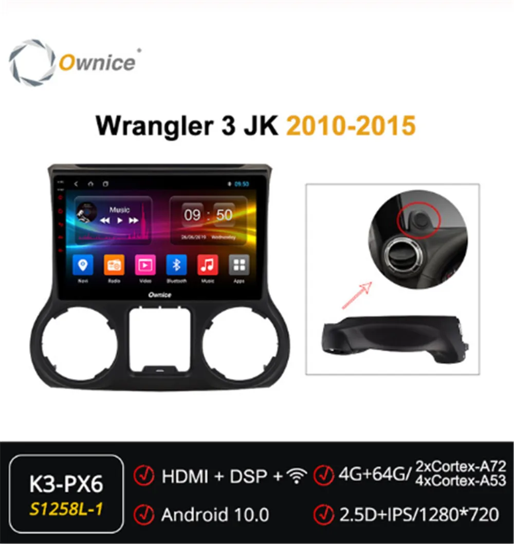 Ownice Octa Core Android 10 0 автомобильный dvd плеер радио ForJeep Wrangler 3 JK 2010 2012 2015 2016 2017 4G LET 360 Panorama