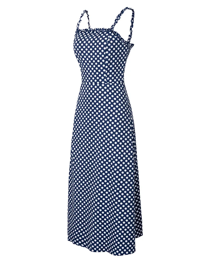 2021 European And American Fashion Summer Casual New Products Women's Sling Polka-dot Strapless Sexy Sleeveless Split Dress
2021 European And American Fashion Summer Casual New Products Women's Sling Polka-dot Strapless Sexy Sleeveless Split Dress