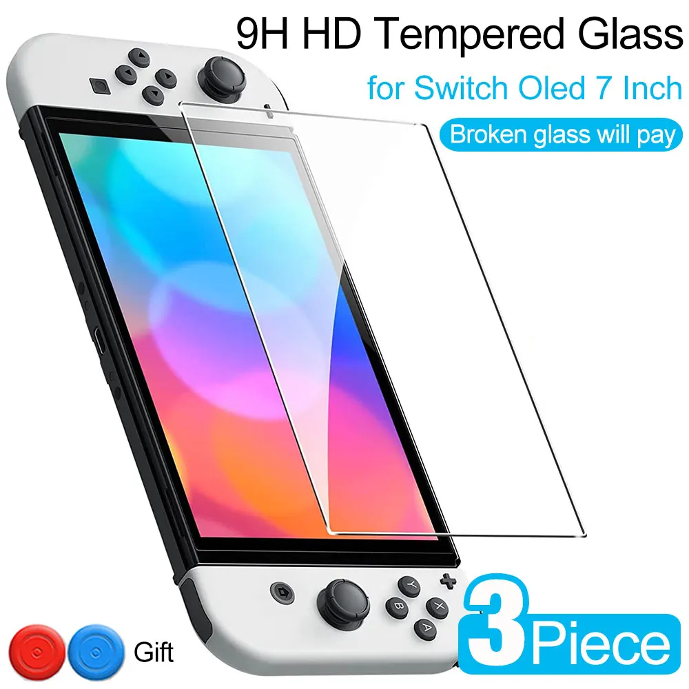3 шт. закаленное стекло 9H HD Защита экрана для Nintendo Switch OLED Взрывозащищенный экран