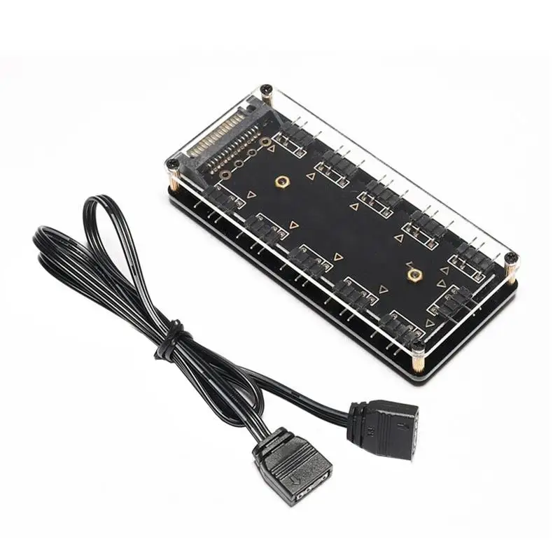 5V 3-pin RGB 10 Hub Splitter SATA Power 3pin ARGB Adapter Extension Cable for ASUS AURA SYNC MSI ASRock RGB LED w/Case
5V 3-pin RGB 10 Hub Splitter SATA Power 3pin ARGB Adapter Extension Cable for ASUS AURA SYNC MSI ASRock RGB LED w/Case