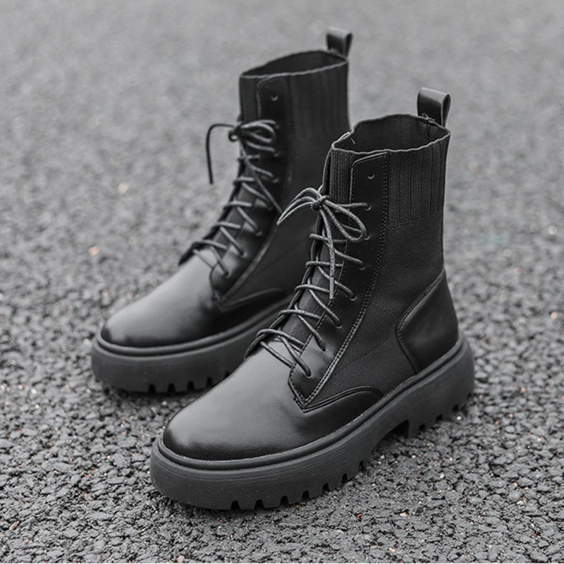 Women Boots 2021 Platform Boots Gothic Ankle Boots Autumn Fashion Black Lace Up Low Heel Martin Boots for Women Botas De Mujer
Women Boots 2021 Platform Boots Gothic Ankle Boots Autumn Fashion Black Lace Up Low Heel Martin Boots for Women Botas De Mujer