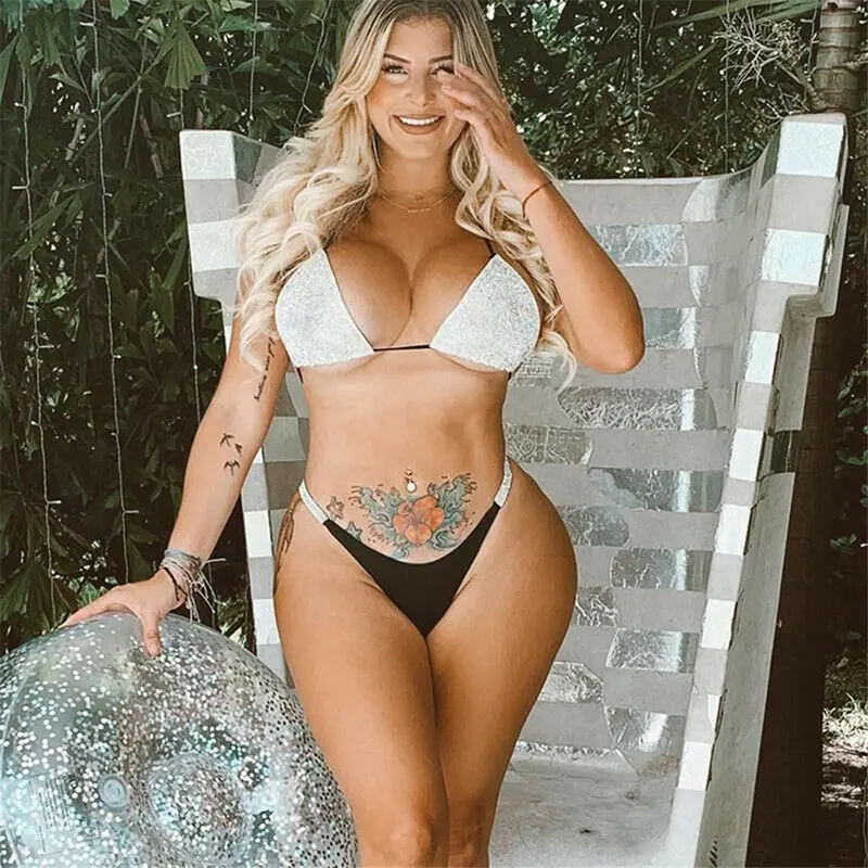 Sexy Women Sequin Rhinestone Crystal Diamond Push Up Bikini Set Bra High Waist Swimsuit Swimwear Bathing Suit
Sexy Women Sequin Rhinestone Crystal Diamond Push Up Bikini Set Bra High Waist Swimsuit Swimwear Bathing Suit