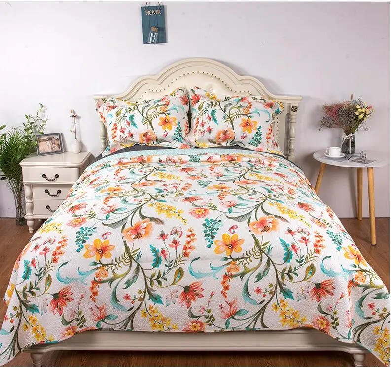 Pastoral Style Quilted 100% Cotton Bedspread Bed Cover Flat Sheet Size 230x250cm Blanket Pillowcases 3pcs
Pastoral Style Quilted 100% Cotton Bedspread Bed Cover Flat Sheet Size 230x250cm Blanket Pillowcases 3pcs