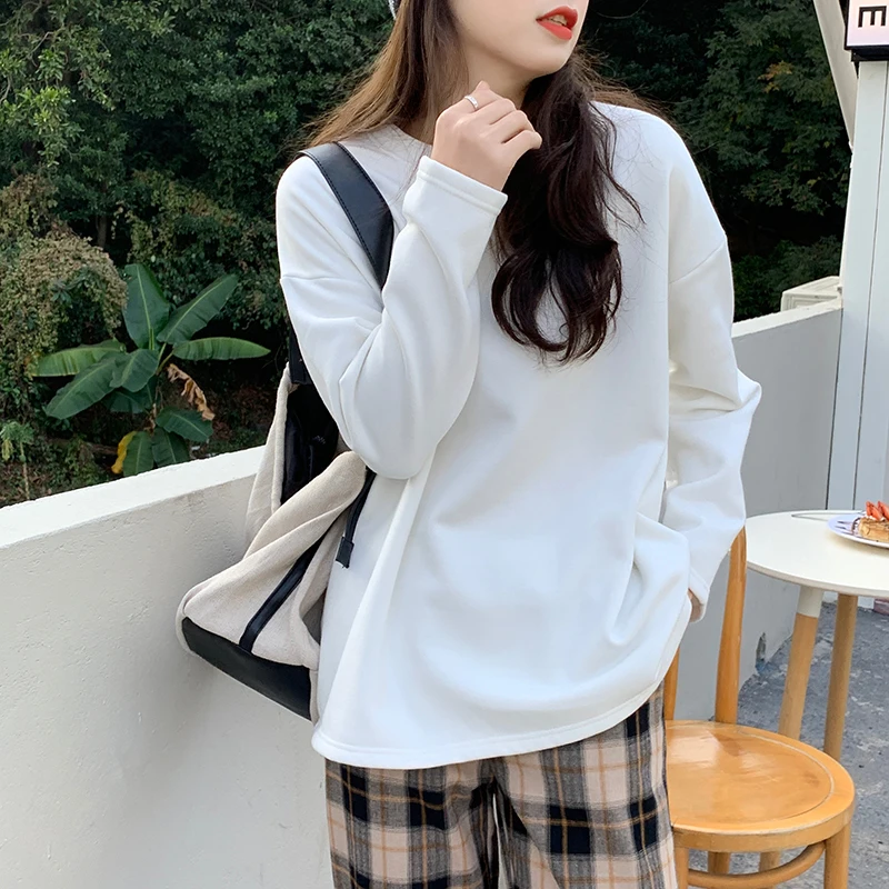 Alien Kitty Thicken O-Neck Loose Tees Fashion 2021 Slim Basewear Solid Female Full Sleeves All-Match Office Lady Tops T-Shirts
Alien Kitty Thicken O-Neck Loose Tees Fashion 2021 Slim Basewear Solid Female Full Sleeves All-Match Office Lady Tops T-Shirts