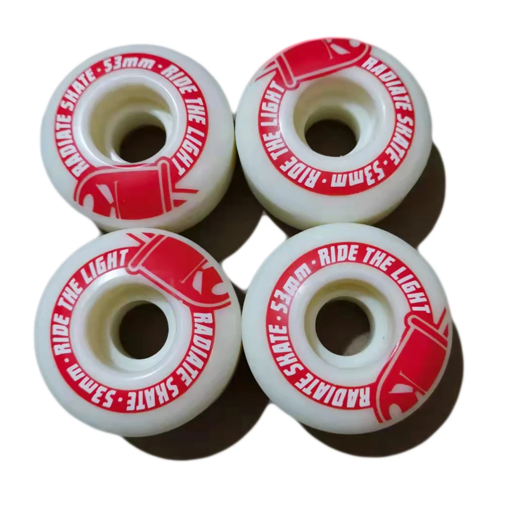 RADIATE SKATE Skateboard Wheels 53mm*32mm 100A Duro Skateboard Tyres Longboard Asphlt PU Ruedas 53mm 608zz Bearings 4 pcs/lot
RADIATE SKATE Skateboard Wheels 53mm*32mm 100A Duro Skateboard Tyres Longboard Asphlt PU Ruedas 53mm 608zz Bearings 4 pcs/lot