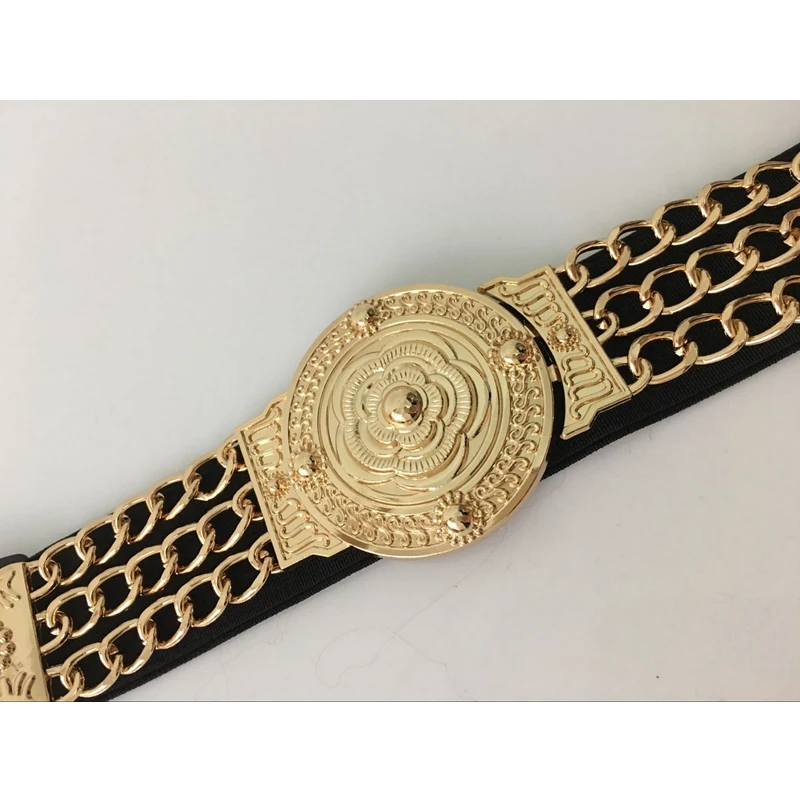 2020 Women Flower Waist Belts Fashion Ladies Floral Elastic Wide Gold Metal Belt For Dress Female Golden Chain Belt Girls
2020 Women Flower Waist Belts Fashion Ladies Floral Elastic Wide Gold Metal Belt For Dress Female Golden Chain Belt Girls