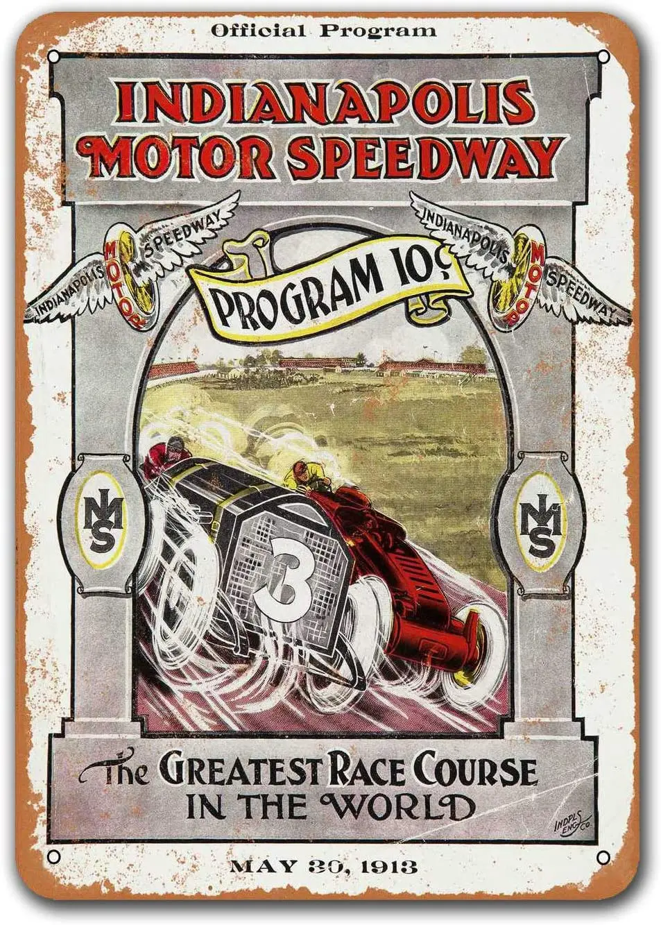 1913 Indianapolis Motor Speedway Old Car Tin Sign, Sisoso Vintage Metal Plaques Poster Pub Man Cave Retro Wall Decor 12 X 8 Inch
1913 Indianapolis Motor Speedway Old Car Tin Sign, Sisoso Vintage Metal Plaques Poster Pub Man Cave Retro Wall Decor 12 X 8 Inch