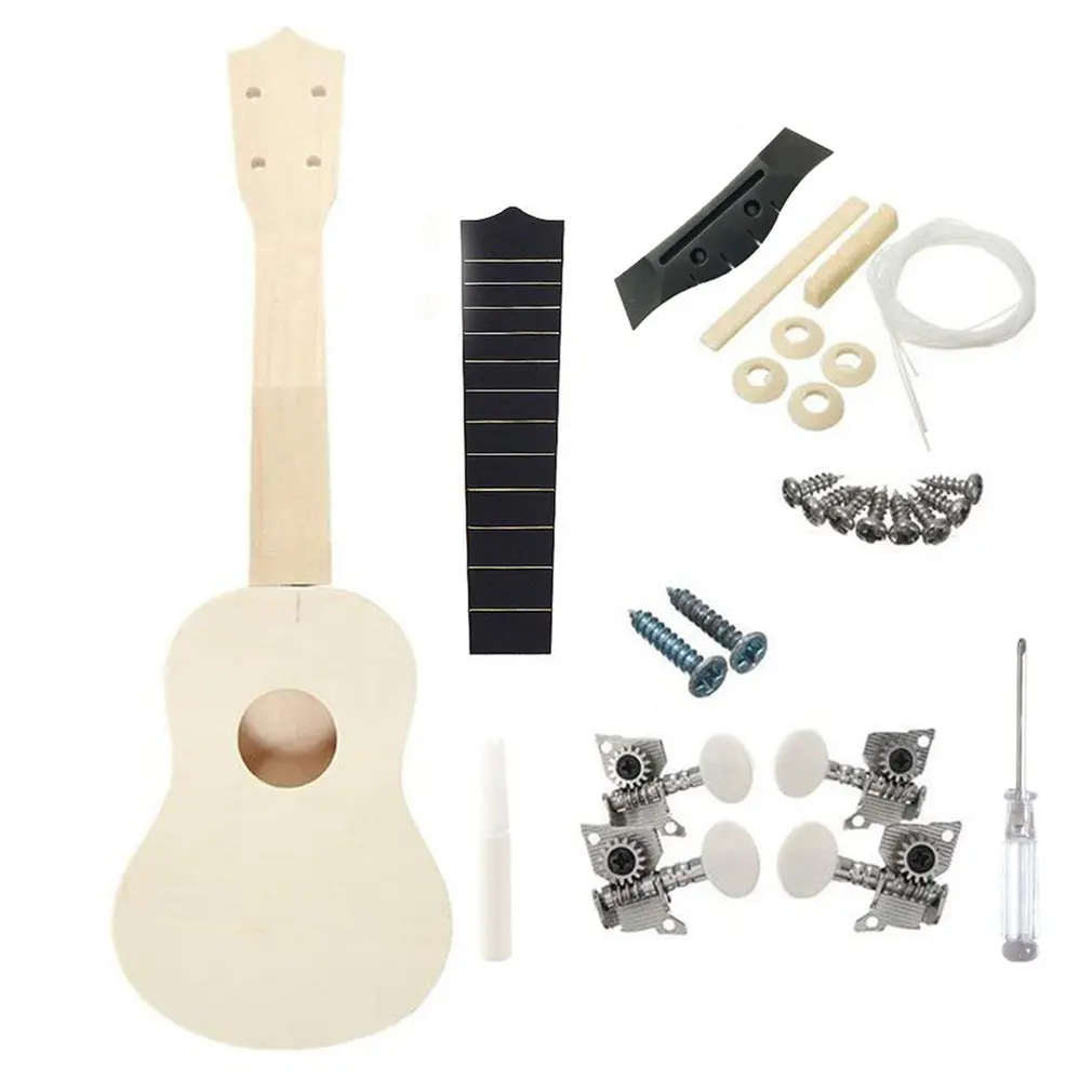Assemble 21 Inch Ukulele Diy Children's Small Guitar Round Set Durable And Practical Wooden Small Guitar 
Assemble 21 Inch Ukulele Diy Children's Small Guitar Round Set Durable And Practical Wooden Small Guitar