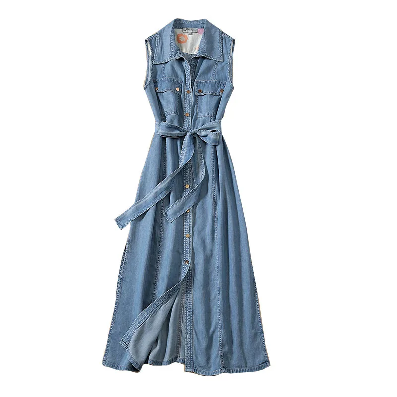 New ice silk denim fashion and personality with split rivet clasp cultivate morality joker woman dress
New ice silk denim fashion and personality with split rivet clasp cultivate morality joker woman dress